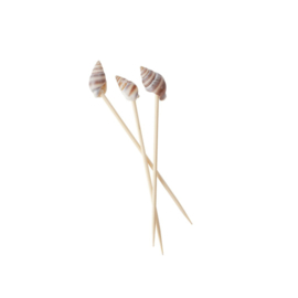 Rice Wooden Cocktail Picks with Shells - 25 pcs.