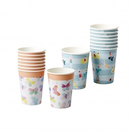 Rice 8 Paper Cups in Assorted Swimster or Butterfly Print