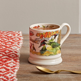 Emma Bridgewater In the Woods Green Woodpecker & Red Squirrel 1/2 Pint Mug