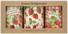 Emma Bridgewater Strawberries Set of 3 Tin Caddies