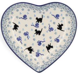 Bunzlau Heart Shape Dish Cat -Limited Edition-