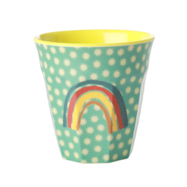 Rice Medium Melamine Cup with Rainbow and Stars Print