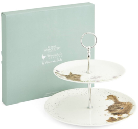 Wrendale Designs 'Rabbit & Duck' 2 Tiered Cake Stand