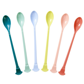 Rice Melamine Vintage Latte Spoon in 6 Assorted Shine Colors