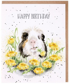 Wrendale Designs 'Dandy Day' Guinea Pig Birthday Card