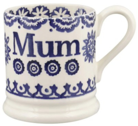 Emma Bridgewater Blue Hen & Border - Mum - 1/2 Pint Mug