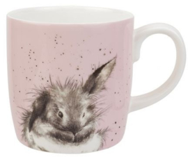 Wrendale Designs Large 'Bathtime' Mug -licht roze achtergrond-