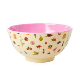 Rice Medium Melamine Bowl - Lipstick Fall Print Print *vernieuwd model*