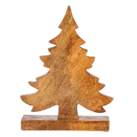 Sass & Belle Natural Wood Standing Tree Decoration - 30 cm hoog