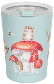 Wrendale Designs Thermal Travel Cup 'Fairy Ring' Mouse and Hedgehog