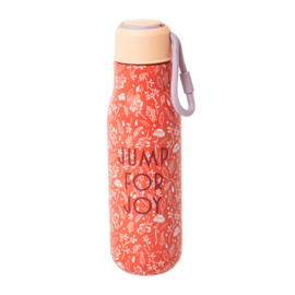 Rice Isolating Drinking Bottle with Orange Fall print 'Jump for joy' - RVS