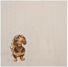 Wrendale Designs Lunch Napkins 'Growing Old Together' Spaniel and Labrador
