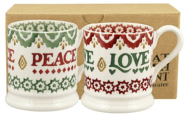 Emma Bridgewater Christmas Joy - Set Of 2 1/2 Pint Mugs - Boxed