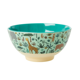 Rice Medium Melamine Bowl - Jungle Print Green Print *vernieuwd model*