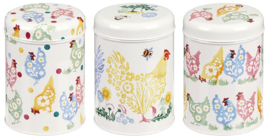 Emma Bridgewater Spring Chickens set of 3 Caddy Tins