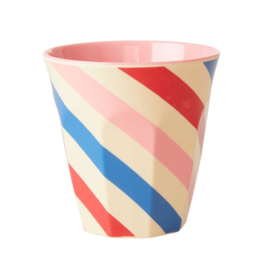 Rice Medium Melamine Cup with Candy Stripes Print