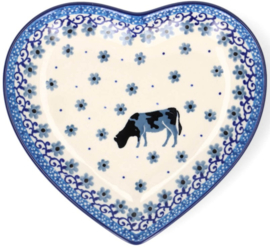 Bunzlau Heart Shape Dish Cow -Limited Edition-