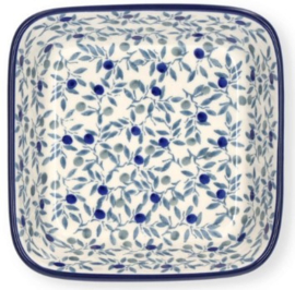 Bunzlau Square Bowl 350 ml 13 x 13 cm Blue Olive