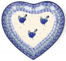 Bunzlau Heart Shape Dish Chicken -Limited Edition-