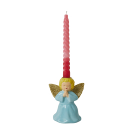 Rice Small Angel Ceramic Candle Holder - Baby Blue