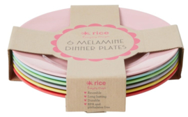 Rice Melamine Plate - 'Dance Out' Colors - Ø 26 cm - Set van 6