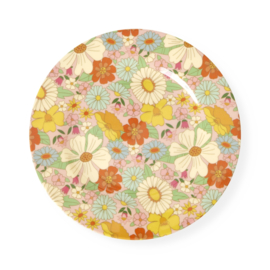 Rice Melamine Lunch Plate - Flower Power -bord met rand-