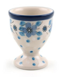 Bunzlau Egg Cup Blue White Love