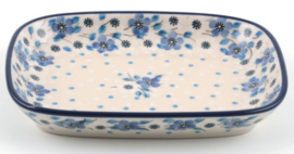 Bunzlau Tray Small 15 x 18,5 cm Blue White Love