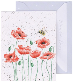 Wrendale Designs 'Poppies and Bee' miniature card