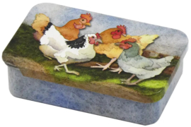 Emma Ball Mini Pocket Tin - Felted Chickens