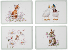 Wrendale Designs Placemats 'Wildflower' Animal - Set of 4 -large size-