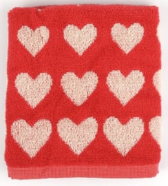 Bunzlau Kitchen Towel Hearts Red
