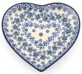 Bunzlau Heart Shape Dish Winter Garden