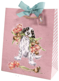 Wrendale Designs Gift Bag - Large 'Blooming with Love' Spaniel