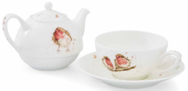 Wrendale Designs Tea For One with Saucer Robin