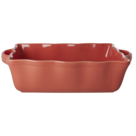 Rice Large Stoneware Oven Dish - Dark Coral