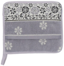 Bunzlau Kitchen Pot Holder - Belle Fleur Grey