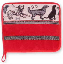 Bunzlau Kitchen Pot Holder Dogs Red