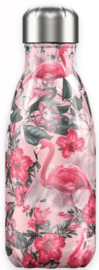 Chilly's Drink Bottle 260 ml Tropical Flamingo -mat met glanzend reliëf 3D-