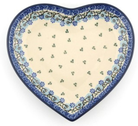 Bunzlau Heart Shape Dish Royal Blue