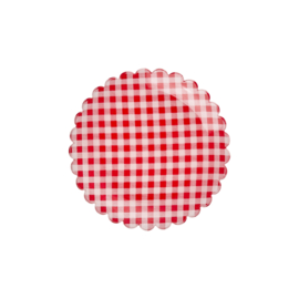 Rice Acrylic  Cake Plate - Red Check