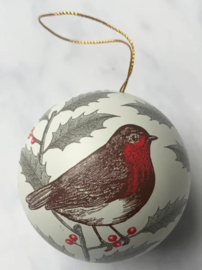 Thornback & Peel Robin & Holly Bauble Tin  -per stuk-