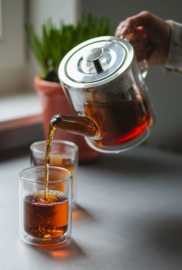 Bredemeijer Theepot San Remo 1 liter -dubbelwandig glas -inclusief theefilter-