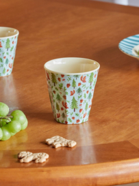 Rice Melamine Cup - Happy Forest Print Blue - 250 ml