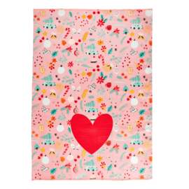 Rice Tea Towel - All Over X-mas Print - Neon Piping