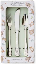 Wrendale Designs Cutlery Set 'Little Wren'- 3-delig