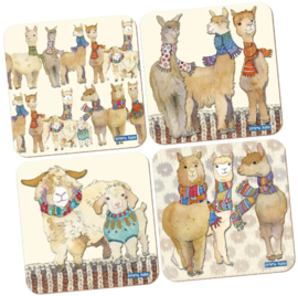 Emma Ball Coasters Alpacas & Friends - set of 4