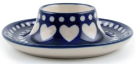 Bunzlau Egg Cup Flat Blue Valentine