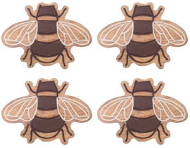 Sass & Belle Coasters Wooden Bee -set of 4-
