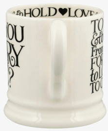 Emma Bridgewater Black Toast Will You Marry Me - 1/2 Pint Mug